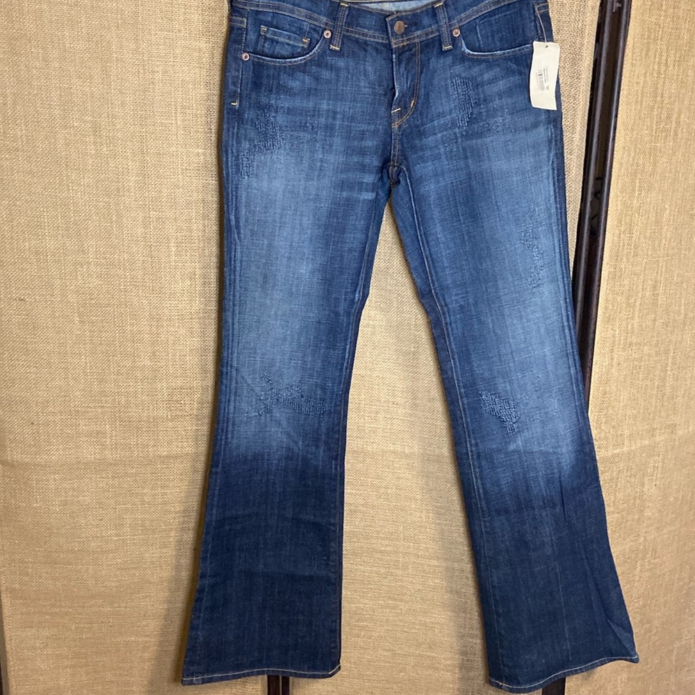 Citizens of Humanity vintage denim. Low-waist flare with some stretch. Size 30.
